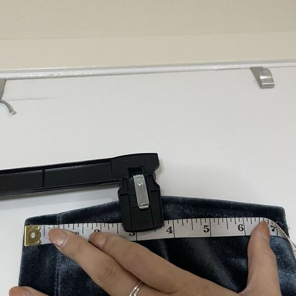 ZARA teal blue point toe velvet velour thigh high sock heeled boots 37 US 6.5 - Picture 4 of 10